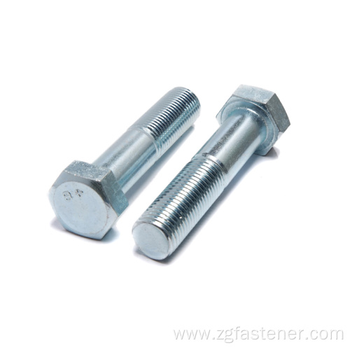 blue and white zinc hexagon flat head bolts